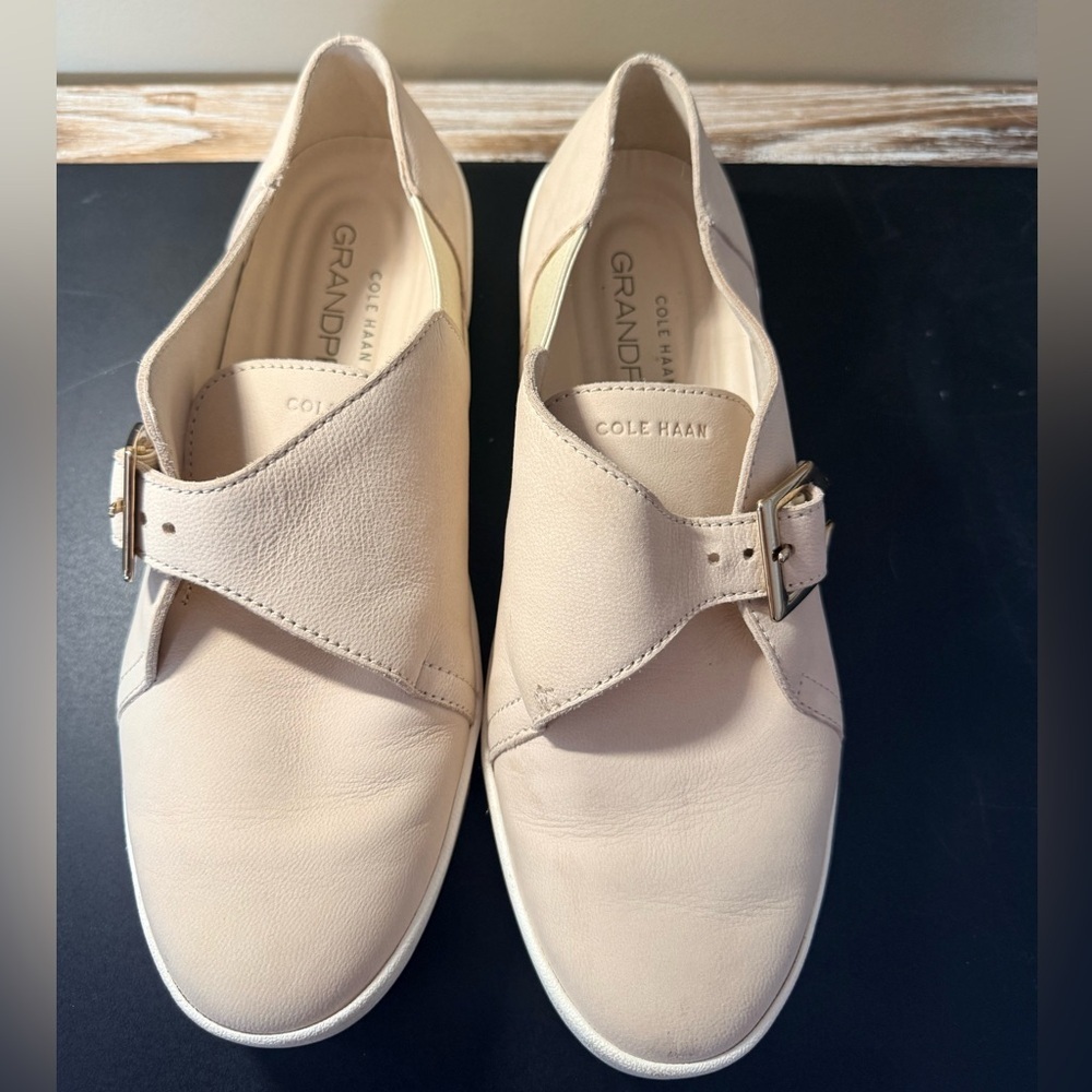 Cole Haan Women's Beige Loafers with Buckle